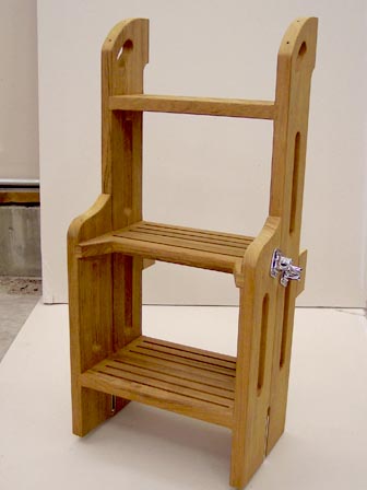 3 step non folding teak ladder for sailboats, boats, trawlers and motor yachts